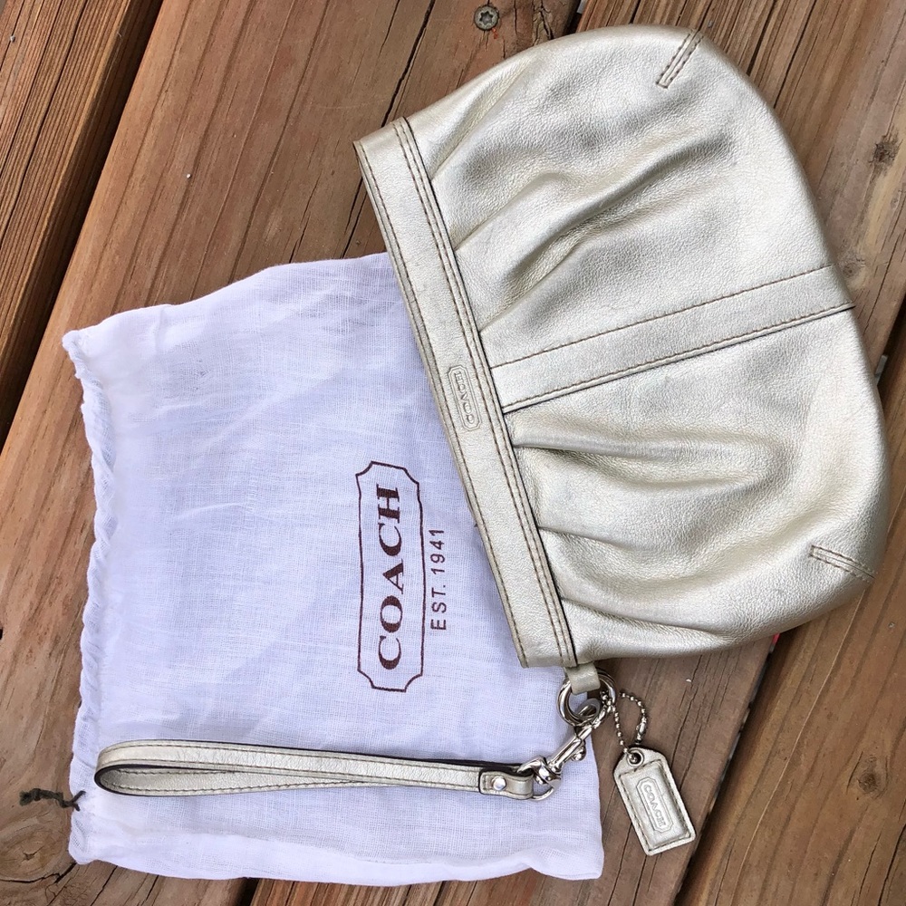 Coach Metallic Wristlet Clutch